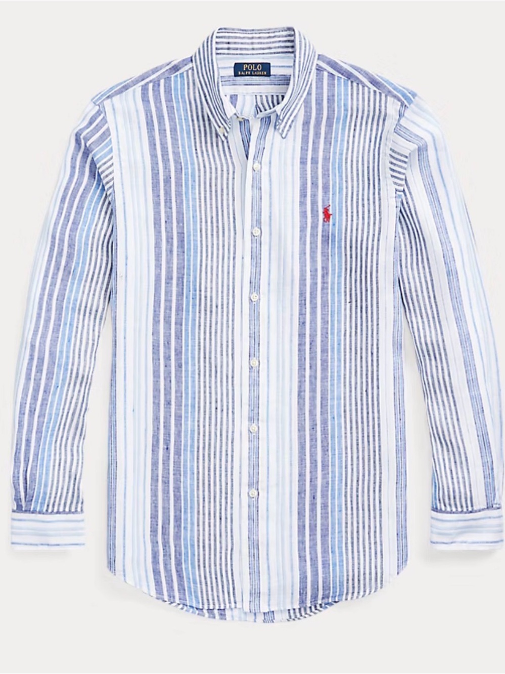 Polo by Ralph Lauren Light Blue & White Vertical Stripe Button-Down Shirt